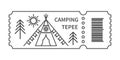 Ticket with barcode with Tepee Royalty Free Stock Photo