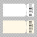 Ticket blank vector modern white template