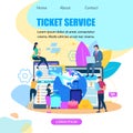 Ticket Booking Service Flat Vector Web Banner Royalty Free Stock Photo