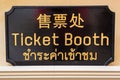 Ticket booth sign Royalty Free Stock Photo