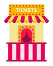 Ticket booth vector icon flat isolated