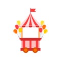 Ticket cart or kiosk at the carnival festival vintage and retro style. Vector illustration