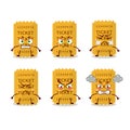 Ticket cartoon character with various angry expressions