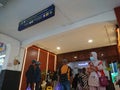 Photo editorial, ticket checking gate at yogyakarta yogya, jogja, jogjakarta, indonesia, train station