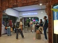 Photo editorial, ticket checking gate at yogyakarta yogya, jogja, jogjakarta, indonesia, train station