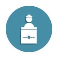 ticket checkpoint icon in badge style. One of airport collection icon can be used for UI UX