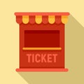 Ticket circus box icon, flat style