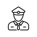 Black line icon for Ticket Collector, checker and person