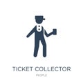 ticket collector icon in trendy design style. ticket collector icon isolated on white background. ticket collector vector icon Royalty Free Stock Photo