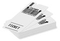 Ticket concept - image on white background for easy selection - Bar code and code numbers are completely made up Royalty Free Stock Photo