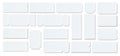 Ticket Empty template. Concert movie theater boarding blank white tickets lottery coupons . Vector Royalty Free Stock Photo