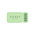ticket flat design vector illustration. Vintage paper admit one and ticket samples icon Royalty Free Stock Photo