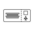 Ticket fly isolated icon Royalty Free Stock Photo