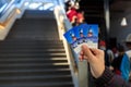 Ticket from a gondola of the Rotair cable car to peak Mt. Titlis in Switzerland.