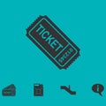 Ticket icon flat