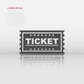 Ticket icon in flat style. Admit one illustration pictogram. Access business concept Royalty Free Stock Photo