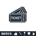 Ticket icon flat Royalty Free Stock Photo