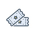Color illustration icon for Ticket, pass and raffle Royalty Free Stock Photo