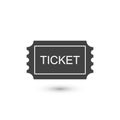 Ticket Icon. Pass, Permission or Admission Symbol, Vector Illustration Logo Template. Presented in Glyph Style for
