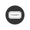Ticket Icon. Pass, Permission or Admission Symbol, Vector Illustration Logo Template. Presented in Glyph Style for