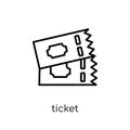 Ticket icon. Trendy modern flat linear vector Ticket icon on white background from thin line Cinema collection