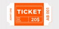 Ticket icon vector illustration in the flat style. Ticket stub isolated on a background. Retro cinema or movie tickets Royalty Free Stock Photo