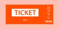 Ticket icon vector illustration in the flat style. Ticket stub isolated on a background. Retro cinema or movie tickets Royalty Free Stock Photo