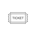 Ticket line Icon. Pass, Permission or Admission Symbol, Vector Illustration Logo Template. Presented in Glyph Style for