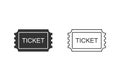 Ticket line Icon Set. Pass, Permission or Admission Symbol, Vector Illustration Royalty Free Stock Photo