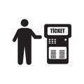 Ticket machine icon vector sign and symbol isolated on white background, Ticket machine logo concept Royalty Free Stock Photo