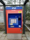 Ticket machine for R-Net rail transportation at railroad station Waddinxveen Noord