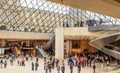 Ticket office inside the Louvre Museum. Paris