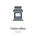 Ticket office vector icon on white background. Flat vector ticket office icon symbol sign from modern cinema collection for mobile Royalty Free Stock Photo