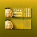 Ticket For Premier League Golf Tournament Vector Royalty Free Stock Photo