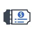Ticket, receipt icon Royalty Free Stock Photo