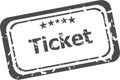 Ticket Rubber Stamp isolated over a white background Royalty Free Stock Photo