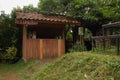 Ticket shop in log cabin for rabbit garden