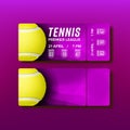 Ticket Tear-off Coupon Visit Tennis Match Vector