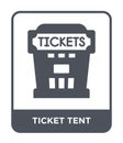 ticket tent icon in trendy design style. ticket tent icon isolated on white background. ticket tent vector icon simple and modern Royalty Free Stock Photo