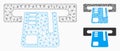 Ticket Terminal Vector Mesh Network Model and Triangle Mosaic Icon Royalty Free Stock Photo