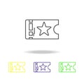 Ticket theatre colored icons. Element of theatre illustration. Signs and symbols icon for websites, web design, mobile app on Royalty Free Stock Photo