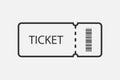 Ticket vector icon in line design. Ticket icon with barcode
