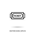 Ticket vector icon in modern design style for web site and mobile app