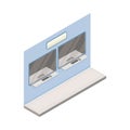 Ticket Window in Metro or Subway as Rapid Transit Urban System Isometric Vector Illustration