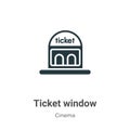 Ticket window vector icon on white background. Flat vector ticket window icon symbol sign from modern cinema collection for mobile Royalty Free Stock Photo