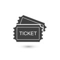 Tickets Icon. Pass, Permission or Admission Symbol, Vector Illustration Logo Template. Presented in Glyph Style for