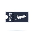Tickets icon. Plane icon. Logo element. Web design icon with airplane template. Airlines travel concept business symbol.