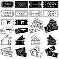 Tickets icon vector set. receipt illustration sign collection. invoice symbol. Royalty Free Stock Photo