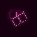 Tickets, neon, icon. Theater ruby color neon ui ux icon. Theater sign logo vector - Vector