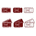 event tickets vector icons